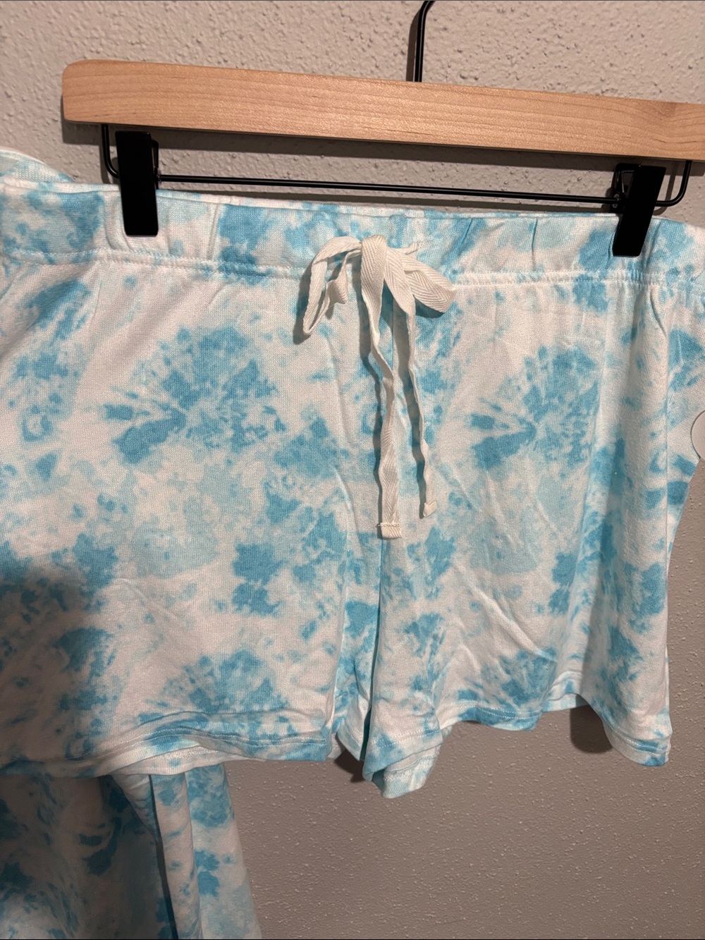 KIKIT - NWT - Women's Blue Tie-Dye Long Sleeve Top & Shorts Pajama Set (size XL) - Picture 8 of 12
